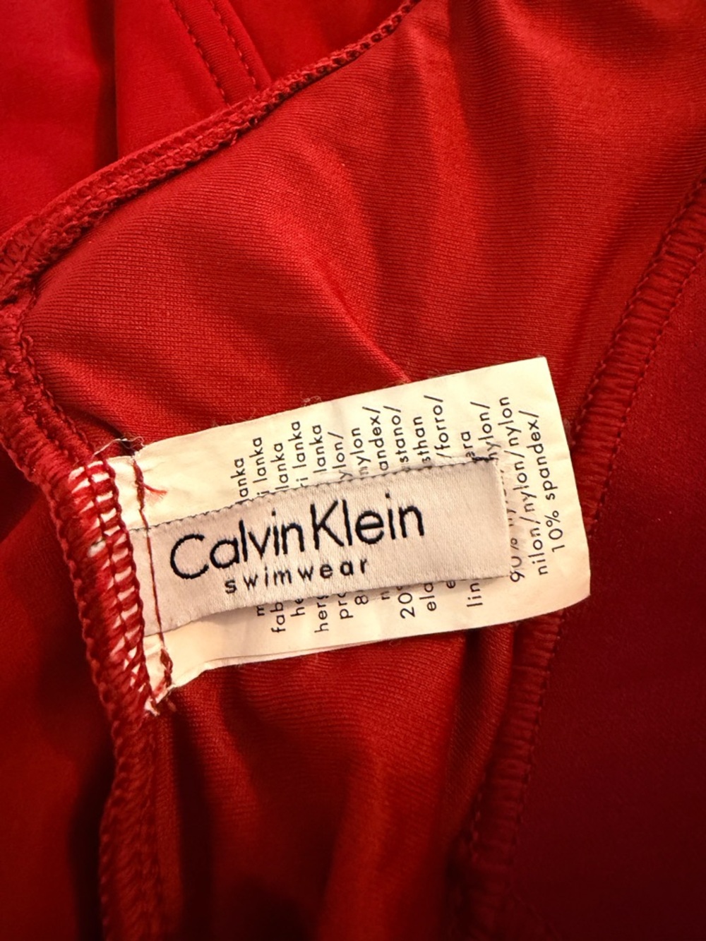 Calvin Klein Ruched Burgundy One-Piece Bathing Suit Size 14 - Picture 7 of 8